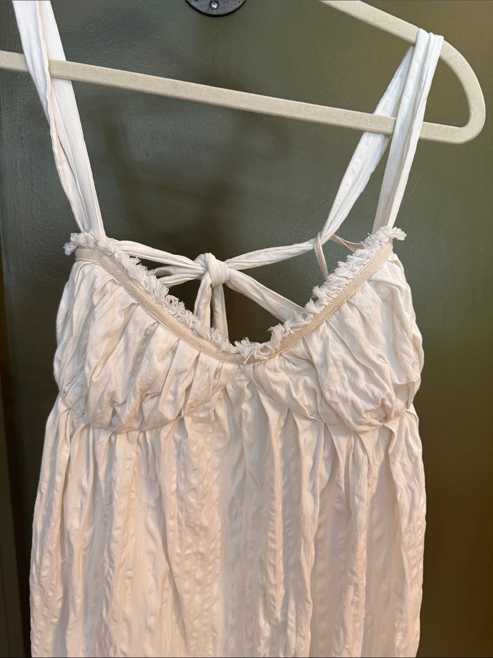 Free People Cream Boho Maxi Dress with Adjustable Straps - Picture 3 of 5